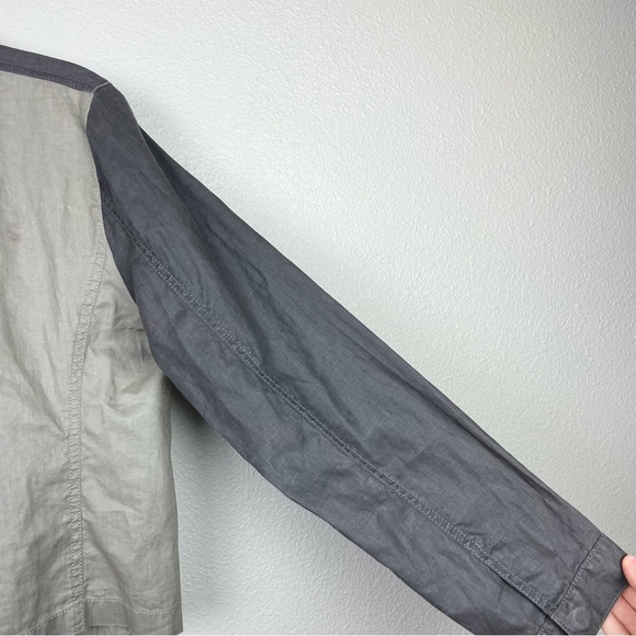 Eileen Fisher Women's Medium Coated Organic Linen Moto Jacket Full Zip Collared - Picture 12 of 16